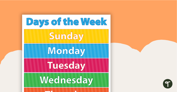 Days of the Week Poster teaching resource
