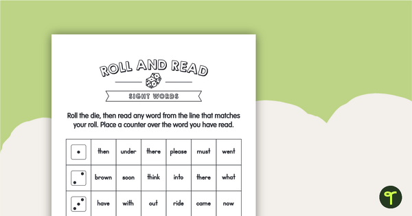 Preview image for Roll and Read – Sight Words (Version 3) - teaching resource
