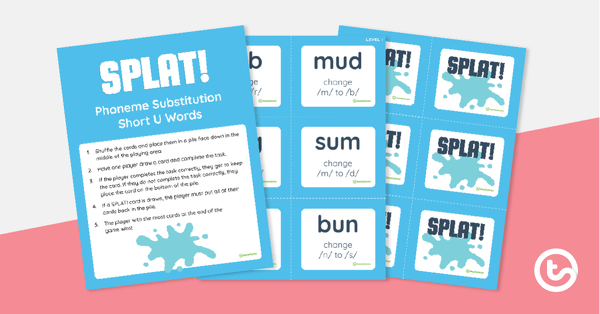 SPLAT! Phoneme Substitution Game - Short U Words teaching resource