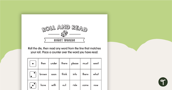 Roll and Read – Sight Words (Version 3) teaching resource