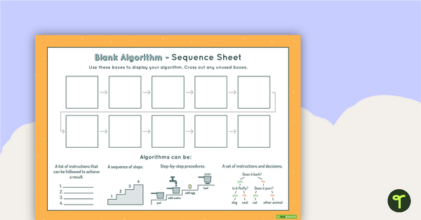 10-Step Algorithm Sequence Sheet - Middle Primary teaching resource