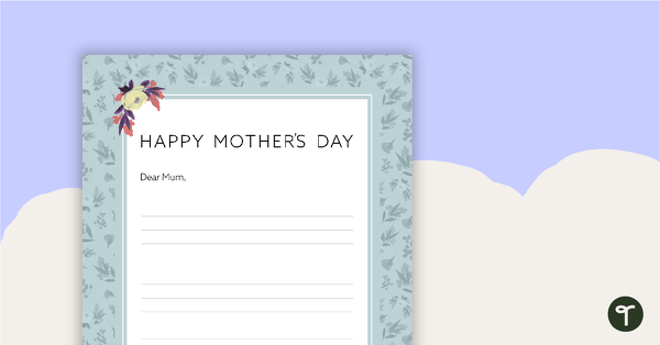 Happy Mother's Day Letter Template teaching resource