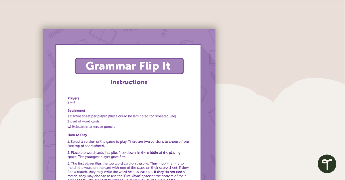 Adverb Grammar Card Game – Flip It! teaching resource