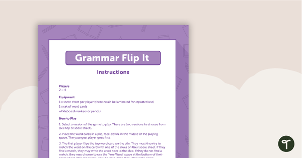 Go to Adverb Grammar Card Game – Flip It! teaching resource