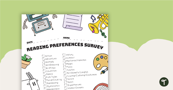Reading Preferences Survey teaching resource