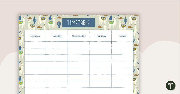 Go to Llama and Cactus - Weekly Timetable teaching resource