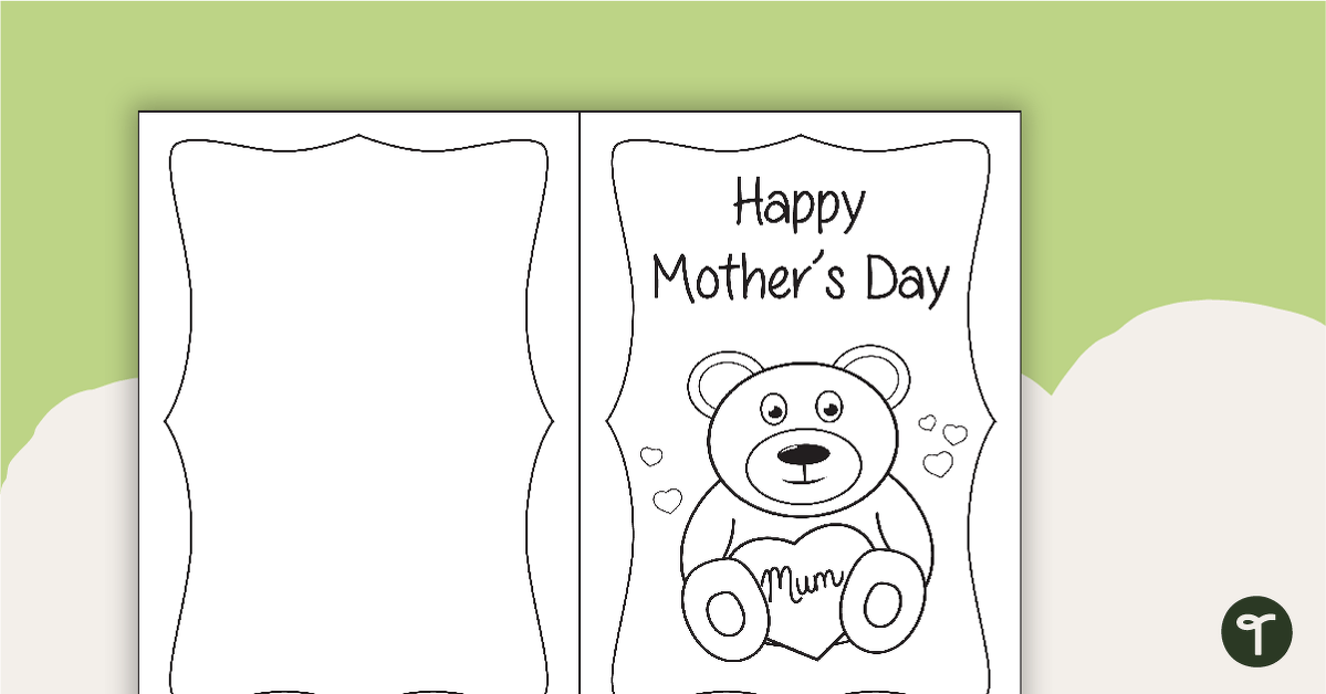 Happy Mother's Day Bear Card teaching resource