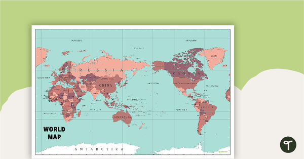 Preview image for World Map Poster - teaching resource