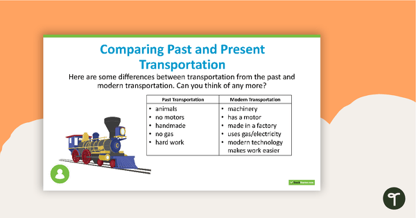 Transportation – Past, Present, and Future PowerPoint teaching resource