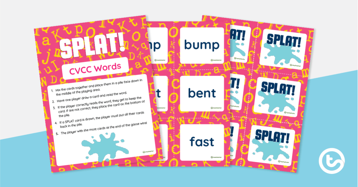 SPLAT! CVCC Word Game teaching resource