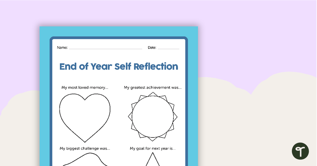 End of Year Self Reflection Worksheet teaching resource