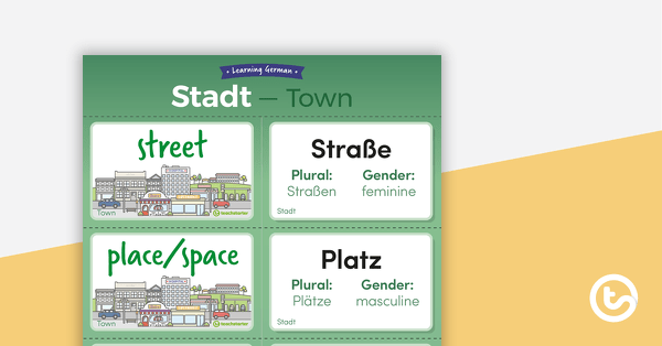 Go to Town – German Language Flaschcards teaching resource