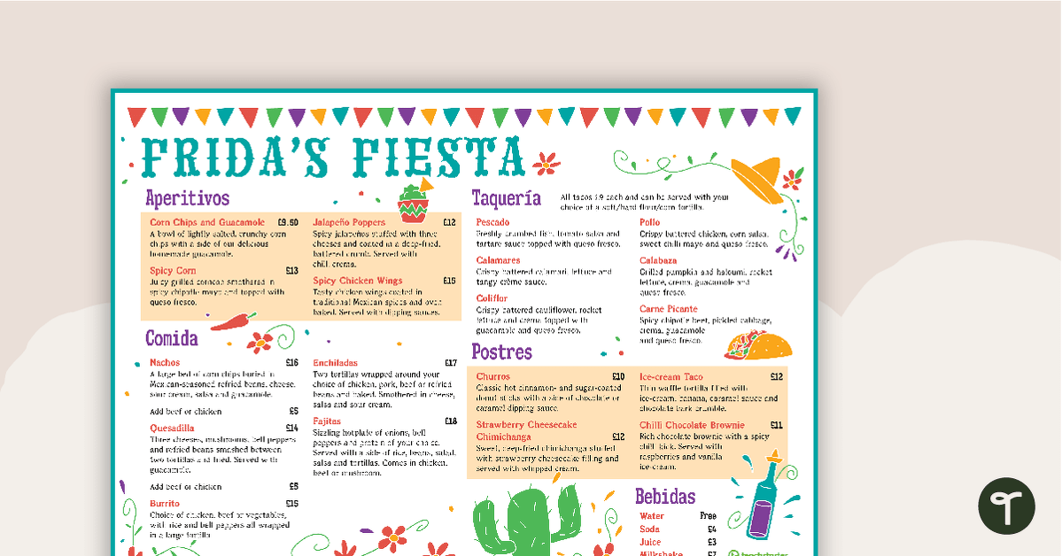Frida's Fiesta – Stimulus Poster teaching resource