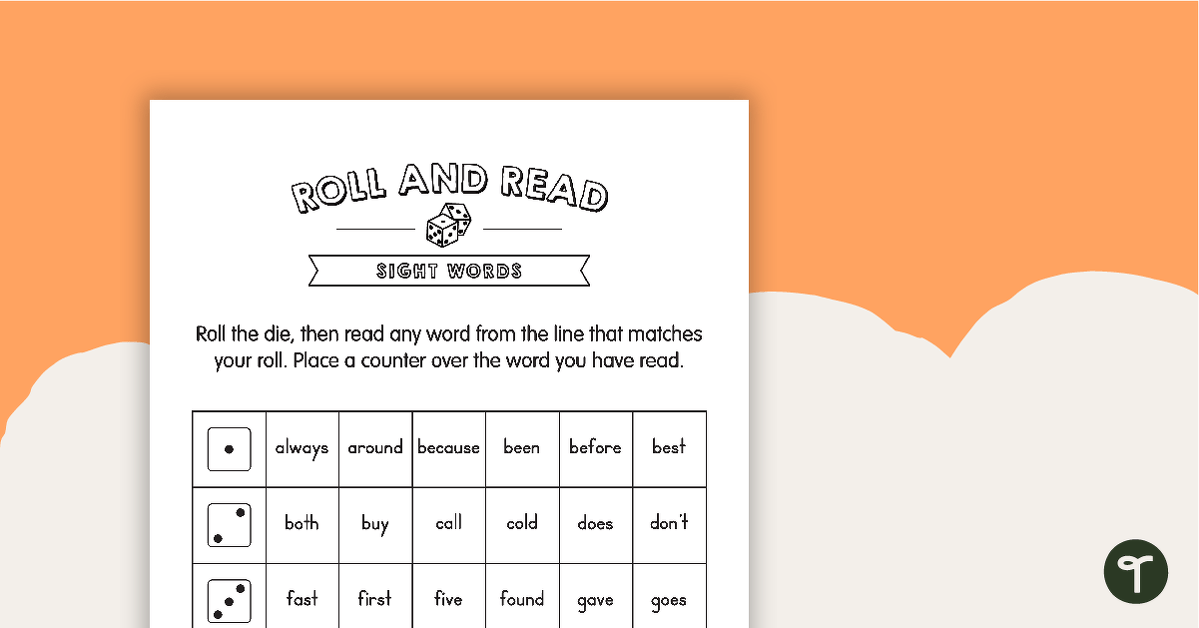 Roll and Read – Sight Words (Version 4) teaching resource