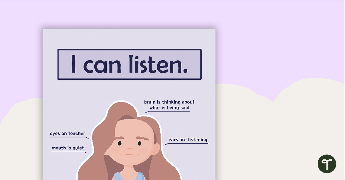 I Can Listen Poster teaching resource