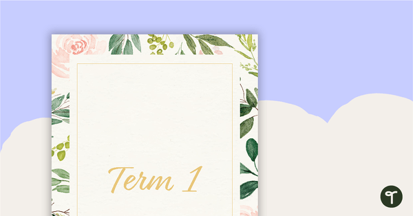 Go to Blush Blooms Printable Teacher Diary - Term Dividers teaching resource