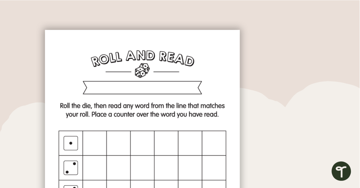 Roll and Read – Editable Version teaching resource
