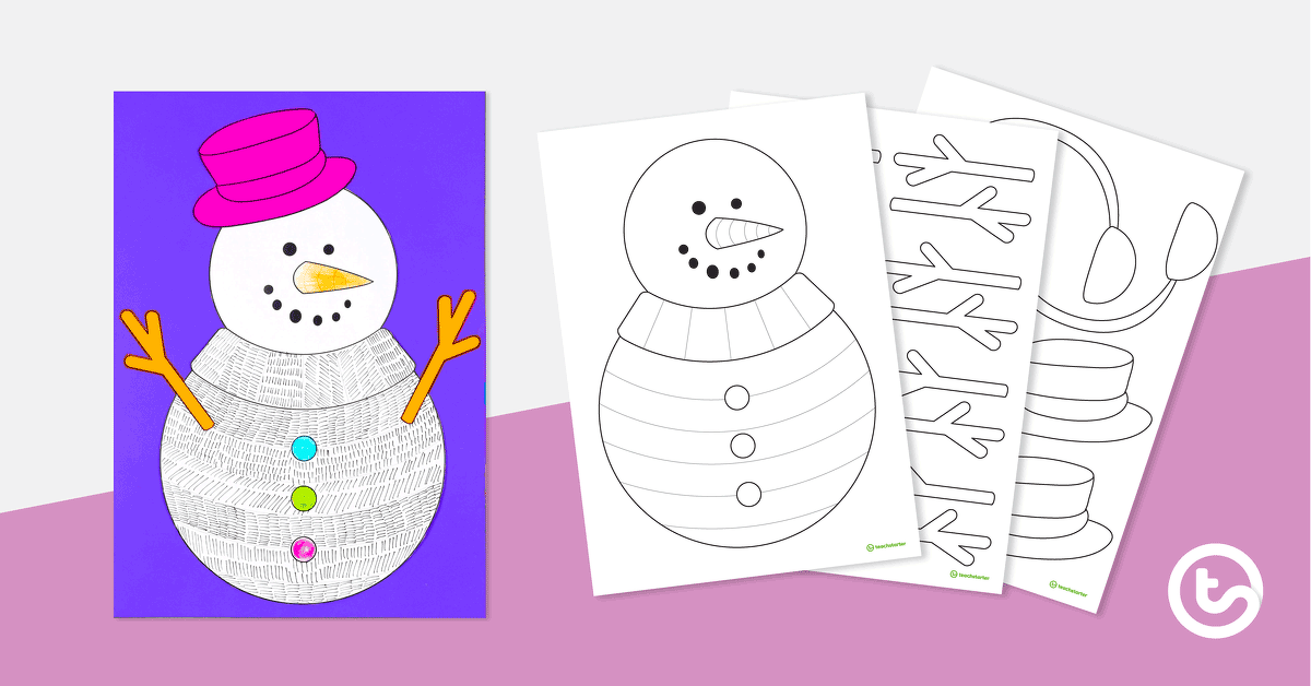 Preview image for Funky Snowman Craft Template - teaching resource