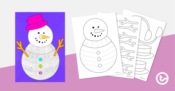 Image of Funky Snowman Craft Template