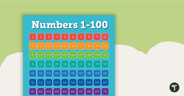 Journalism and News - Numbers 1 to 100 Chart teaching resource