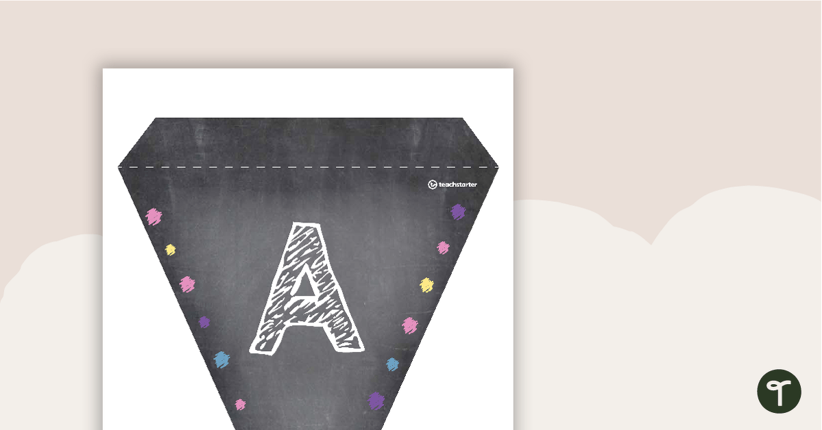 Funky Chalkboard - Letters and Numbers Bunting teaching resource