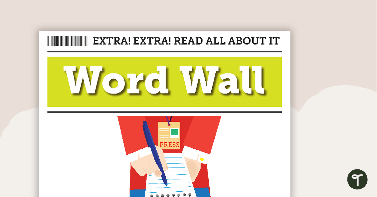 Journalism and News - Word Wall Template teaching resource