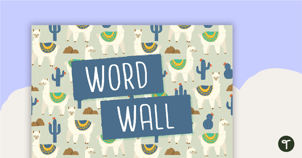 Llama and Cactus - Word Wall Template teaching resource