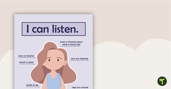 Preview image for I Can Listen Poster - teaching resource