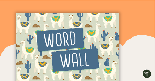 Llama and Cactus - Word Wall Template teaching resource