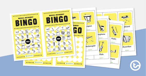 Musical Instrument Bingo Game teaching resource