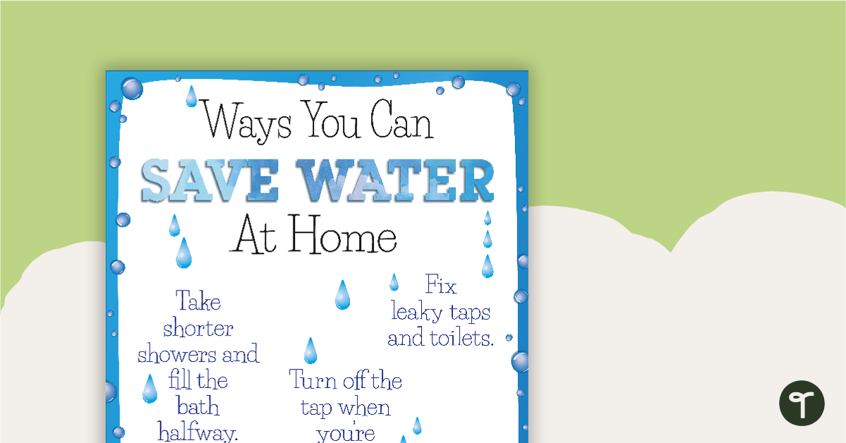 节省水的预览图像 - 情况说明书和工作表 - 教学资源