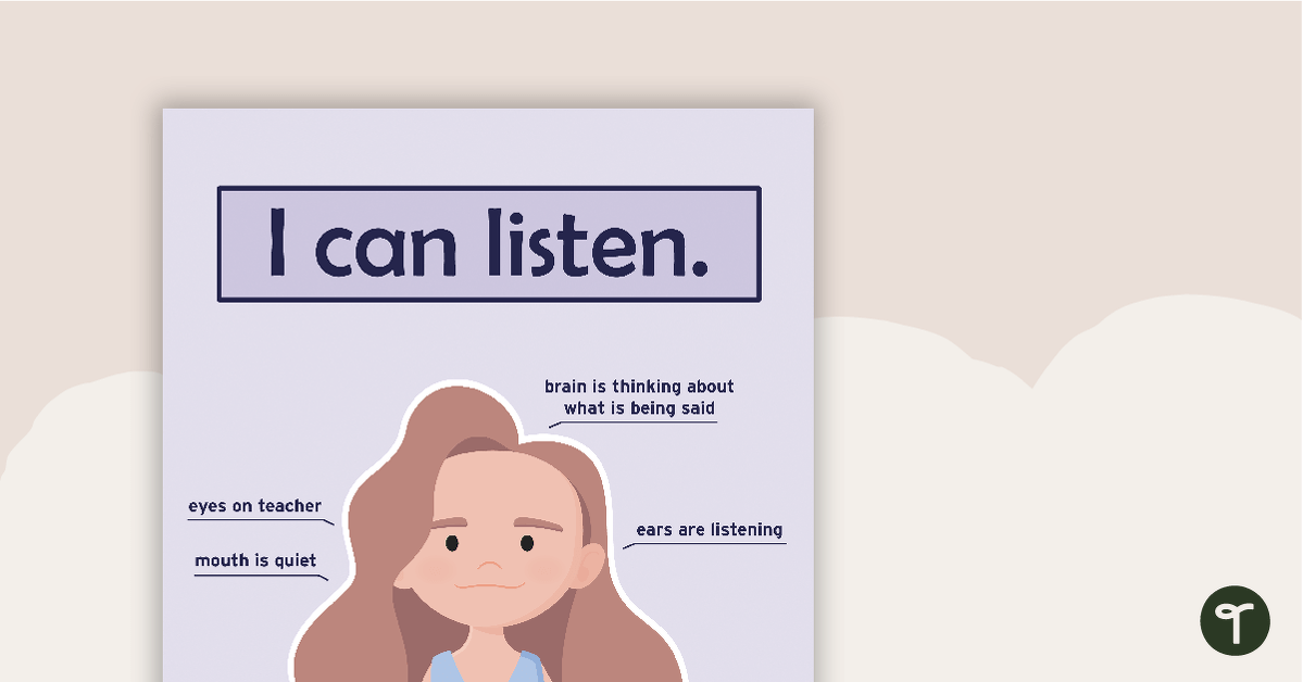 I Can Listen Poster teaching resource