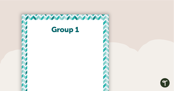 Go to Teal Chevron - Grouping Posters teaching resource