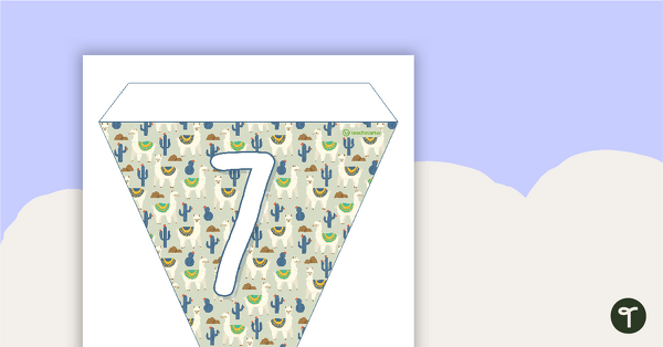 Llama and Cactus - Letters and Numbers Pennant Banner teaching resource