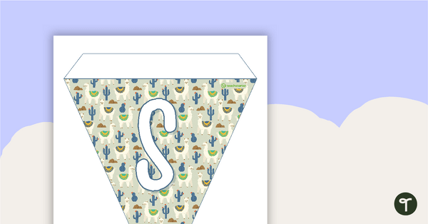Llama and Cactus - Letters and Numbers Pennant Banner teaching resource