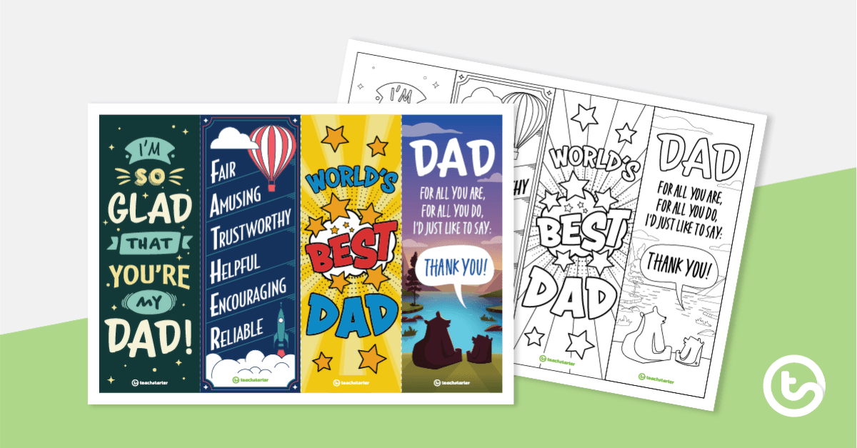 Father's Day Bookmarks teaching resource