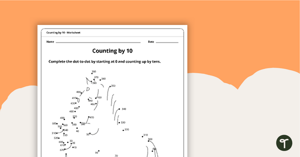 Go to Dot-to-Dot Drawing - Numbers by 10 - Horse teaching resource