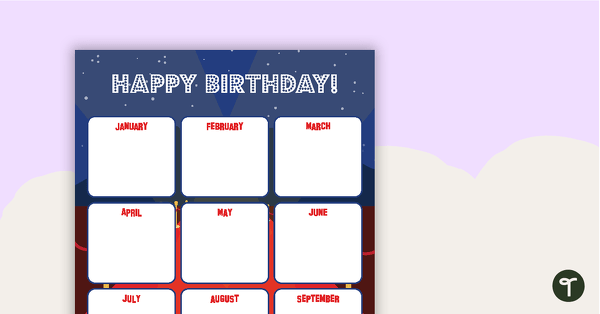 Hollywood - Happy Birthday Chart teaching resource