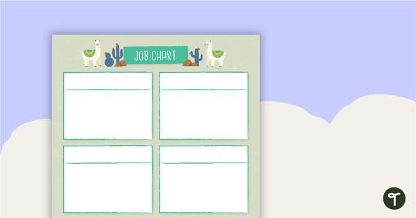 Go to Llama and Cactus - Job Chart teaching resource