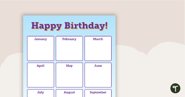 Pencils - Happy Birthday Chart teaching resource
