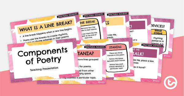 Preview image for Components of Poetry PowerPoint - teaching resource