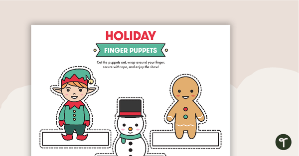 Preview image for Holiday Finger Puppets Template - teaching resource