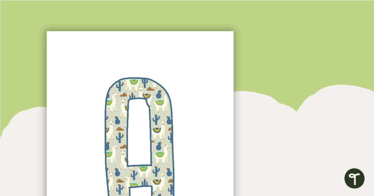 Preview image for Llama and Cactus - Letter, Number, and Punctuation Set - teaching resource