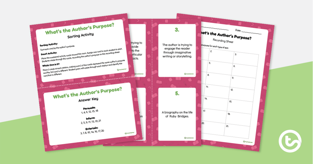 What's the Author's Purpose? - Sorting Activity teaching resource