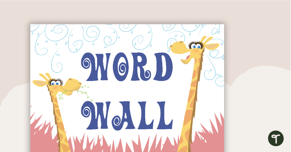 预览图像Giraffes - Word Wall Template - teaching resource