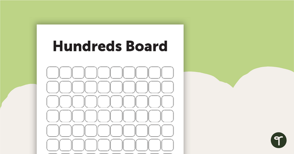 Preview image for Black and White Hundreds Board - Blank - teaching resource