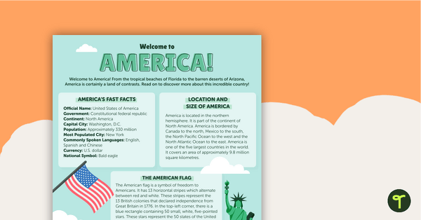 Go to Welcome to America! – Worksheet teaching resource