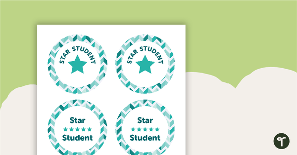Teal Chevron - Star Student Badges teaching resource