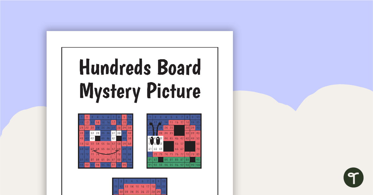Hundreds Board Mystery Picture Subtraction Task Cards teaching resource