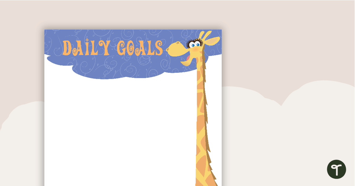 预览图像Giraffes - Daily Goals - teaching resource